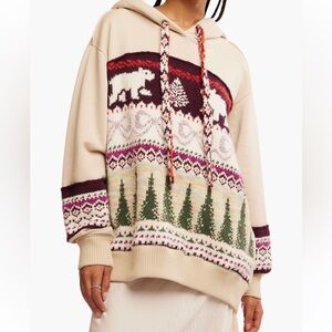 Free People Lutz Fair Isle oversize hoodie